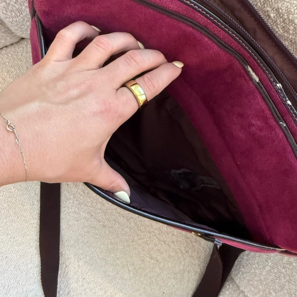 Juicy Couture Fuchsia Laptop Bag with Brown Accents